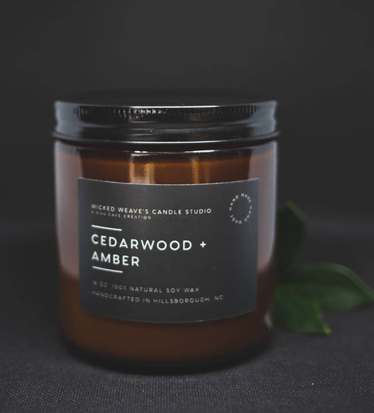 Wicked Weave’s Candle Studio Wicked Weave’s Candle Studio - Cedarwood & Amber Soy Wax Candle (4 options): 2.4 oz Wax Melts