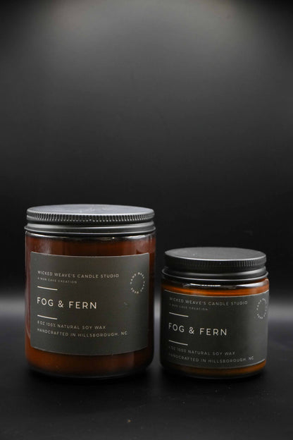 Wicked Weave’s Candle Studio Wicked Weave’s Candle Studio - Fog and Fern Soy Wax Candle (4 Size Options): 8 oz Jar Candle