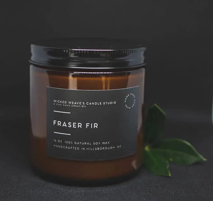 Wicked Weave’s Candle Studio Wicked Weave’s Candle Studio - Fraser Fir Soy Wax Candle (5 Size Options) : 8oz Jar Candle