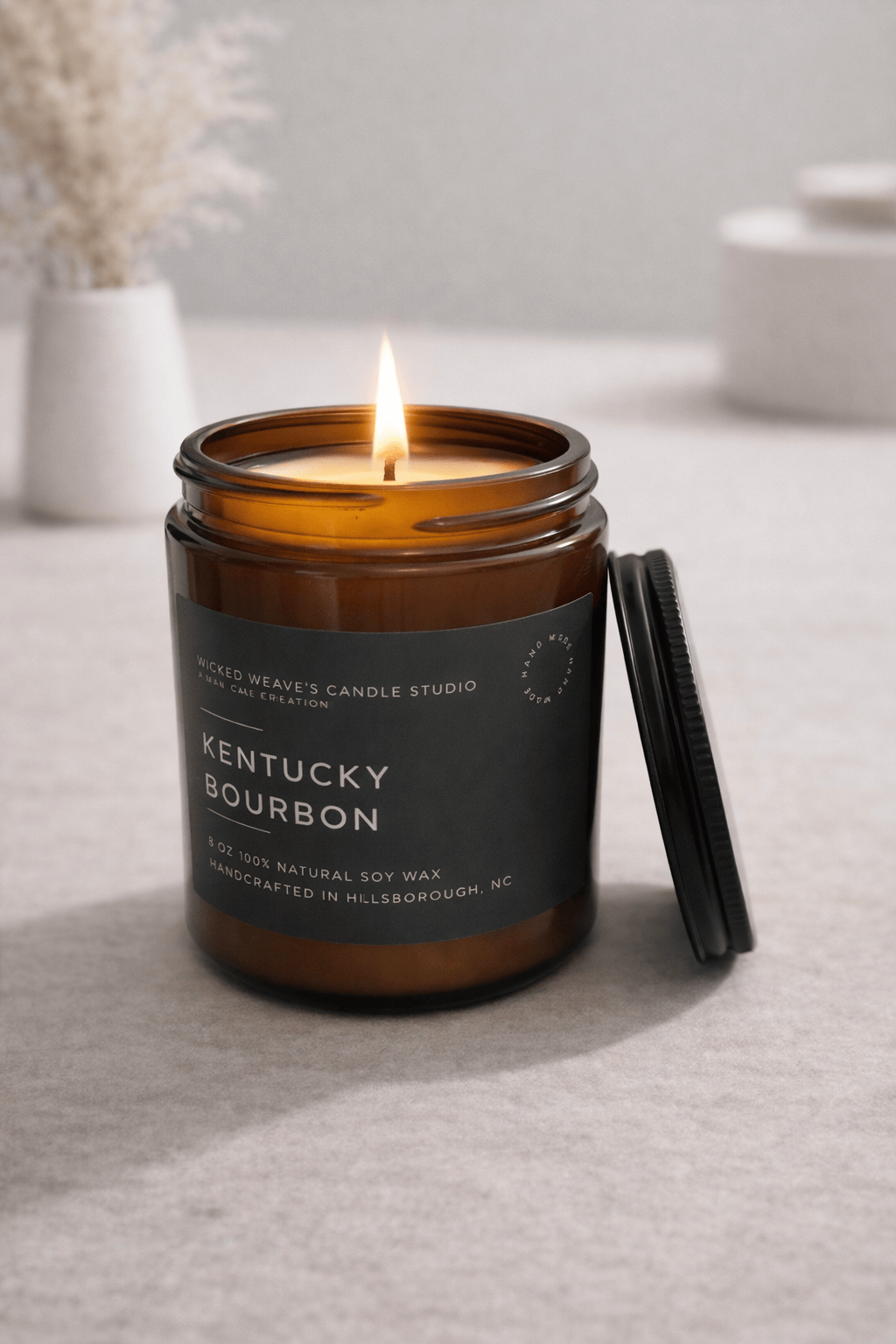 Wicked Weave’s Candle Studio Wicked Weave’s Candle Studio - Kentucky Bourbon Soy Wax Candle (4 Size options): 2.4 oz Wax Melts
