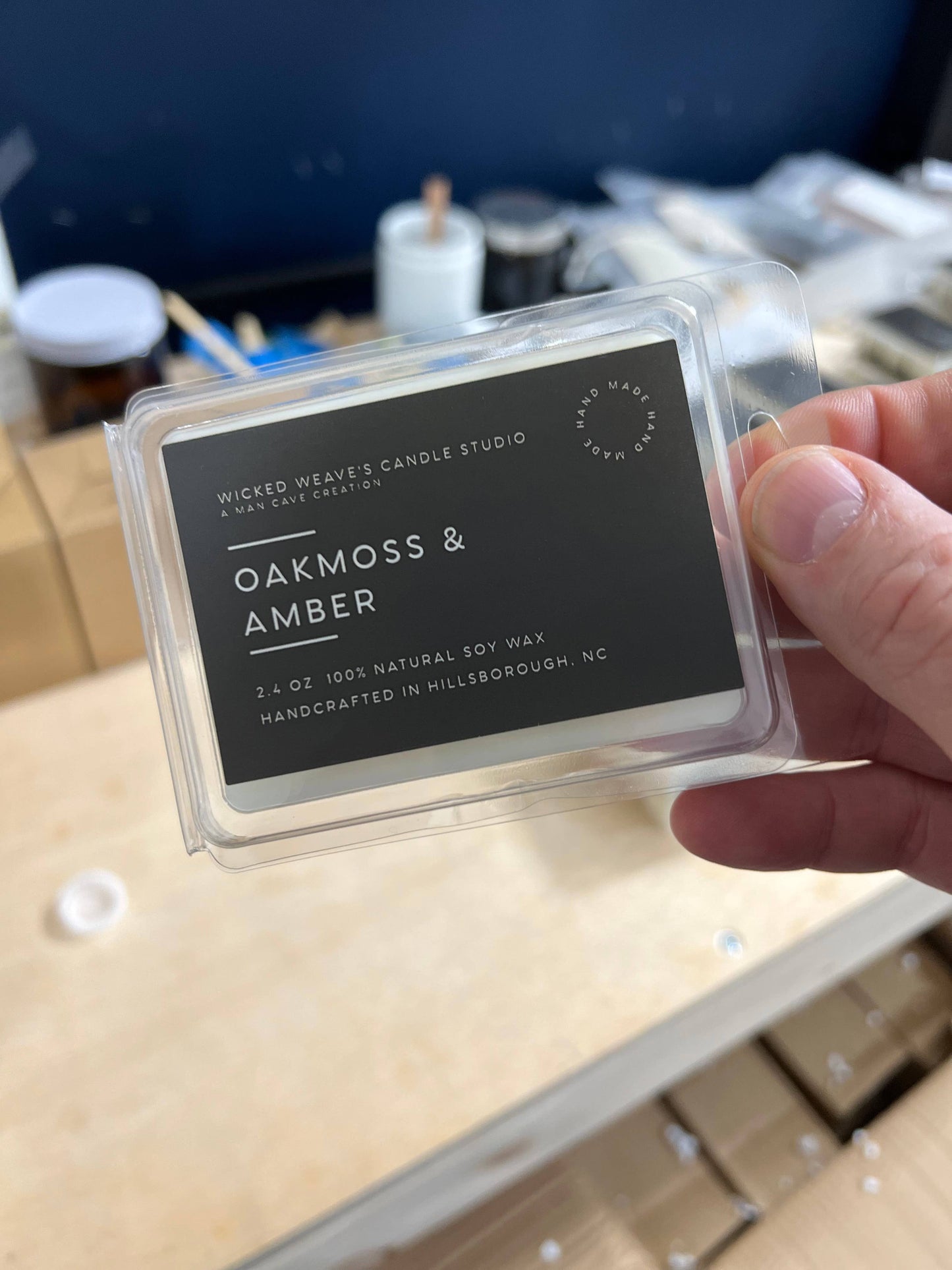 Wicked Weave’s Candle Studio Wicked Weave’s Candle Studio - Oakmoss & Amber Soy Wax Candle (5 Size Options): 2.4 oz Wax Melts