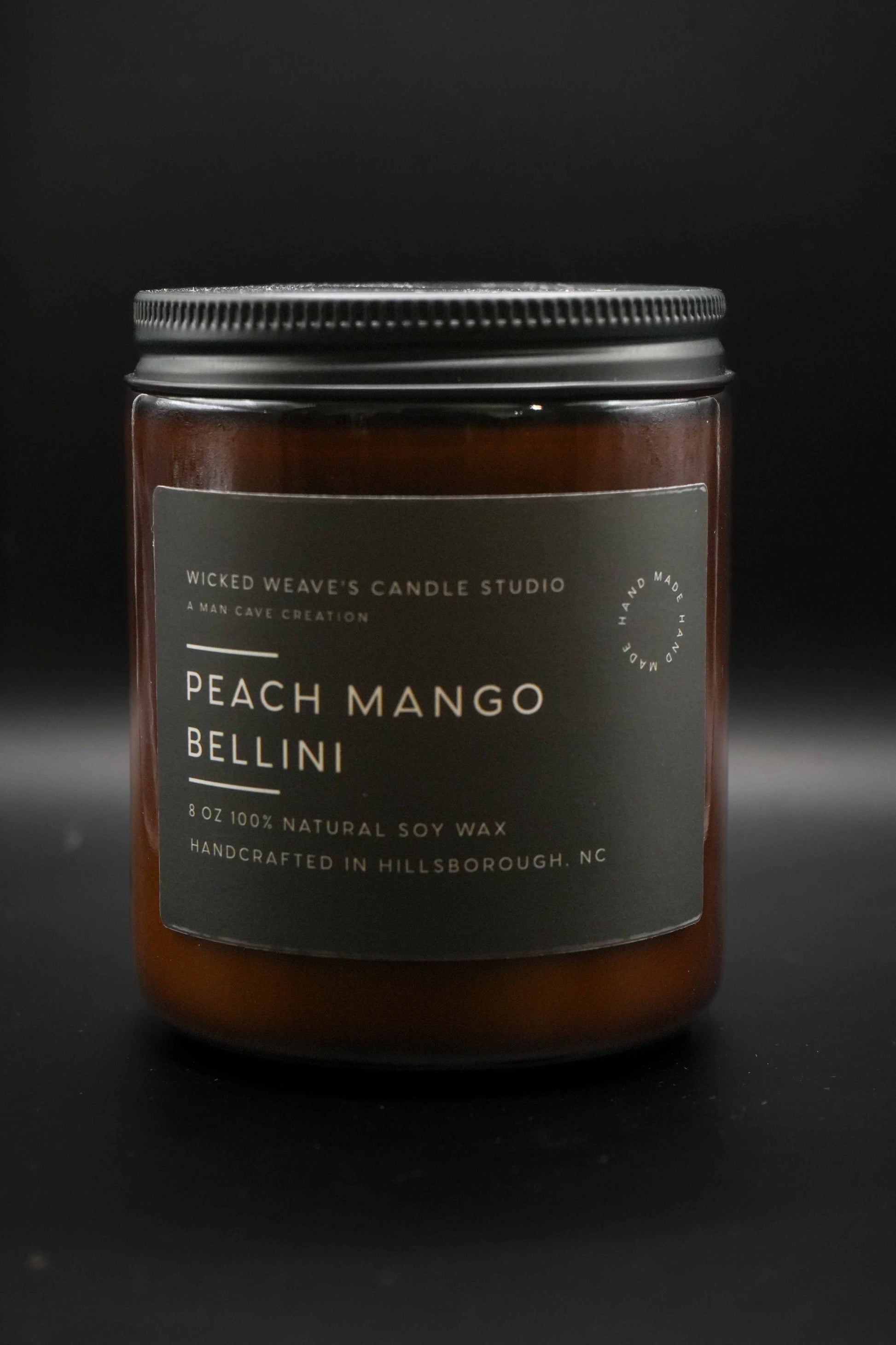 Wicked Weave’s Candle Studio Wicked Weave’s Candle Studio - Peach Mango Bellini Soy Wax Candle (4 Size Options): 8 oz Jar Candles
