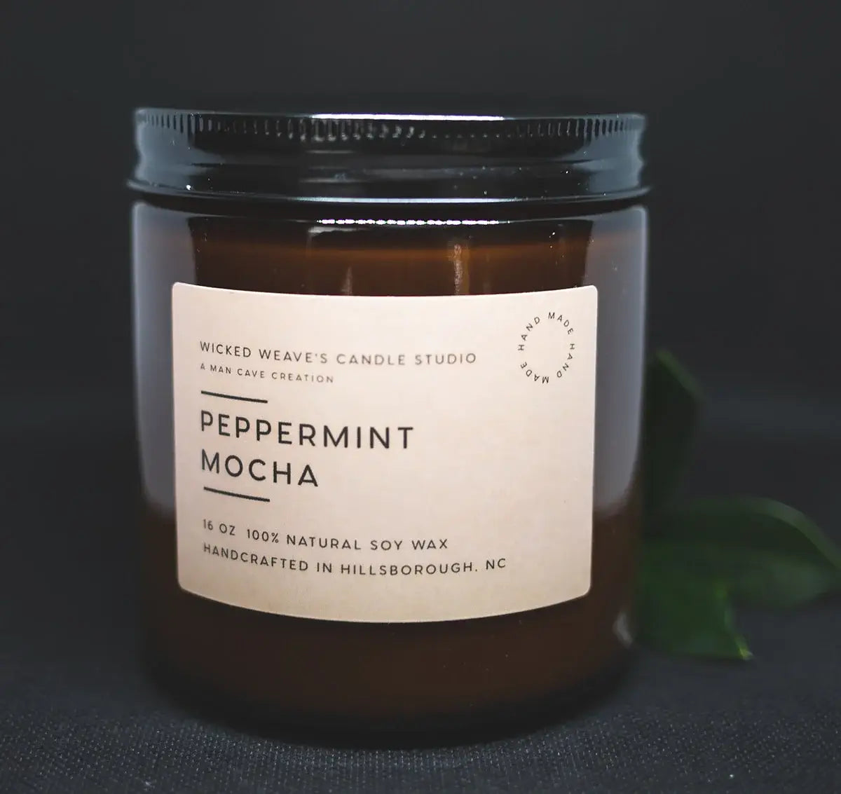 Wicked Weave’s Candle Studio Wicked Weave’s Candle Studio - Peppermint Mocha Soy Wax Candle (4 Size Options): 8oz Jar Candle