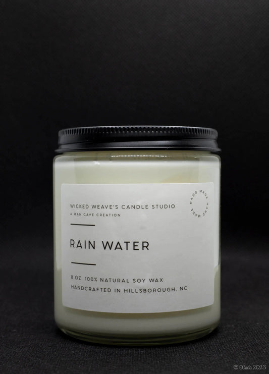Wicked Weave’s Candle Studio Wicked Weave’s Candle Studio - Rain Water Soy Wax Candle (4 Size Options): 8oz Jar Candle