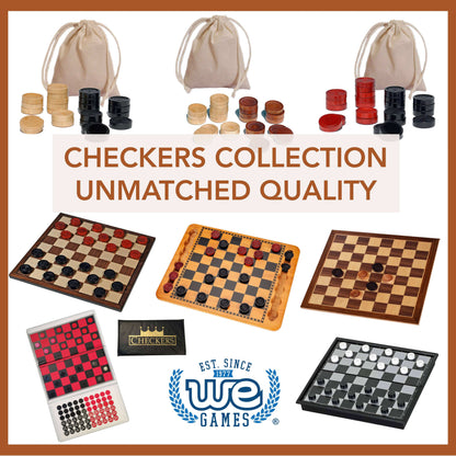 Wood Expressions Wood Expressions - 14.5 in. Red and Black Solid Wood Checkers Set
