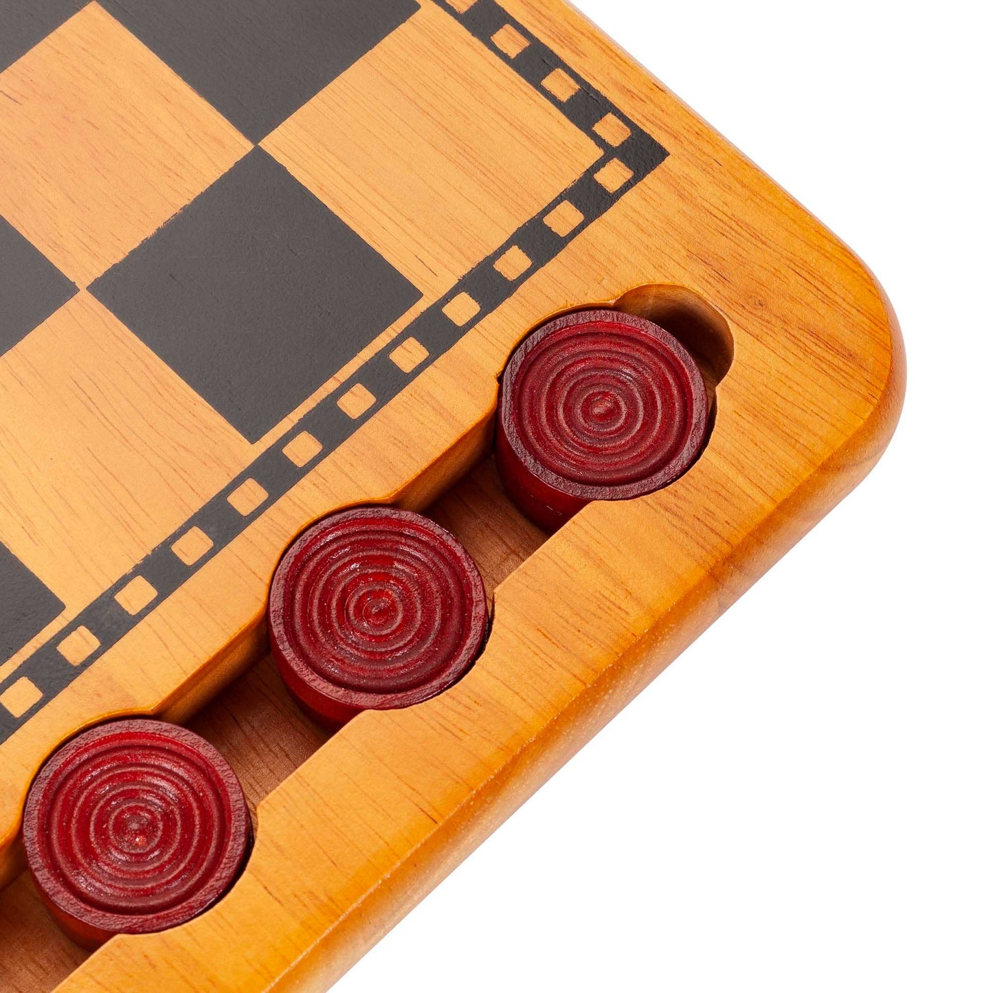 Wood Expressions Wood Expressions - 14.5 in. Red and Black Solid Wood Checkers Set