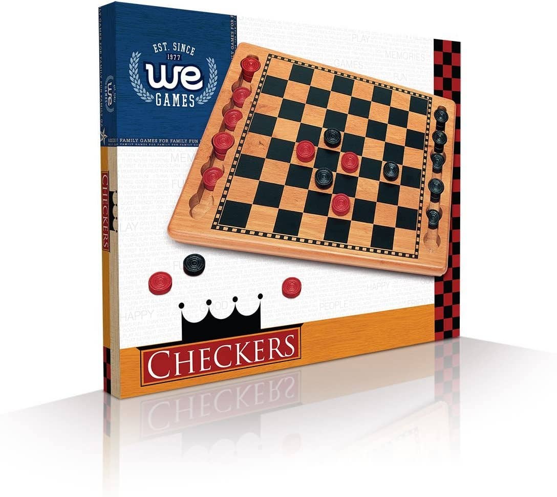 Wood Expressions Wood Expressions - 14.5 in. Red and Black Solid Wood Checkers Set