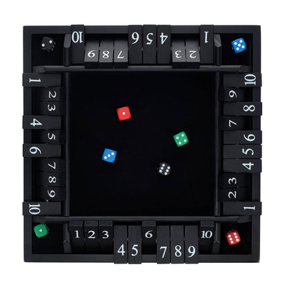 Wood Expressions Wood Expressions - Pacific Shore Games 4 Player Shut the Box Dice Board Game with Black Stained Wood - 12 in.: Black Stained / 12 inches