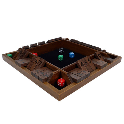 Wood Expressions Wood Expressions - Pacific Shore Games 4 Player Shut the Box Dice Board Game with Walnut Stained Wood - 12 in.: Walnut Stained / 12 inches