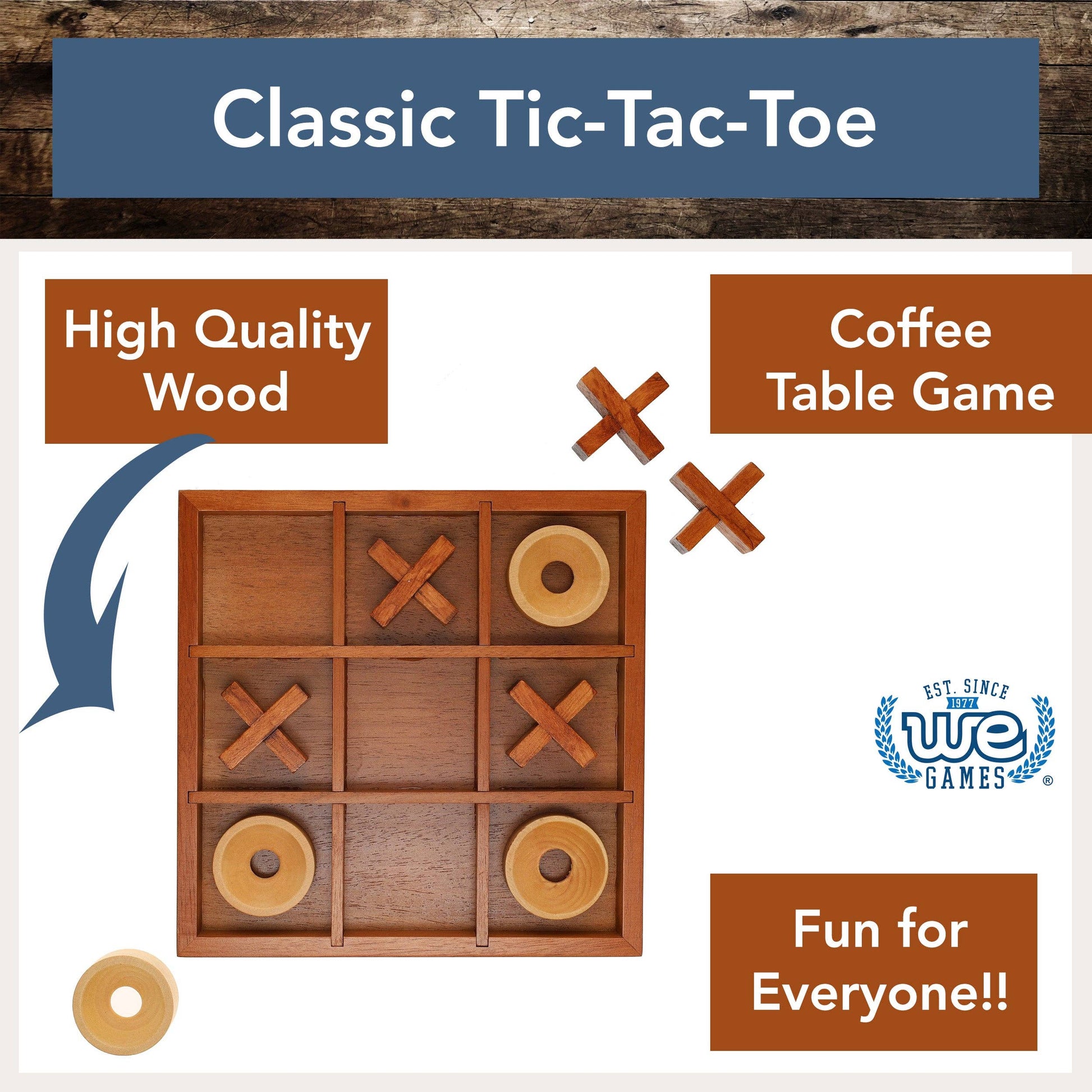Wood Expressions Wood Expressions - Tic Tac Toe Wooden Board Game