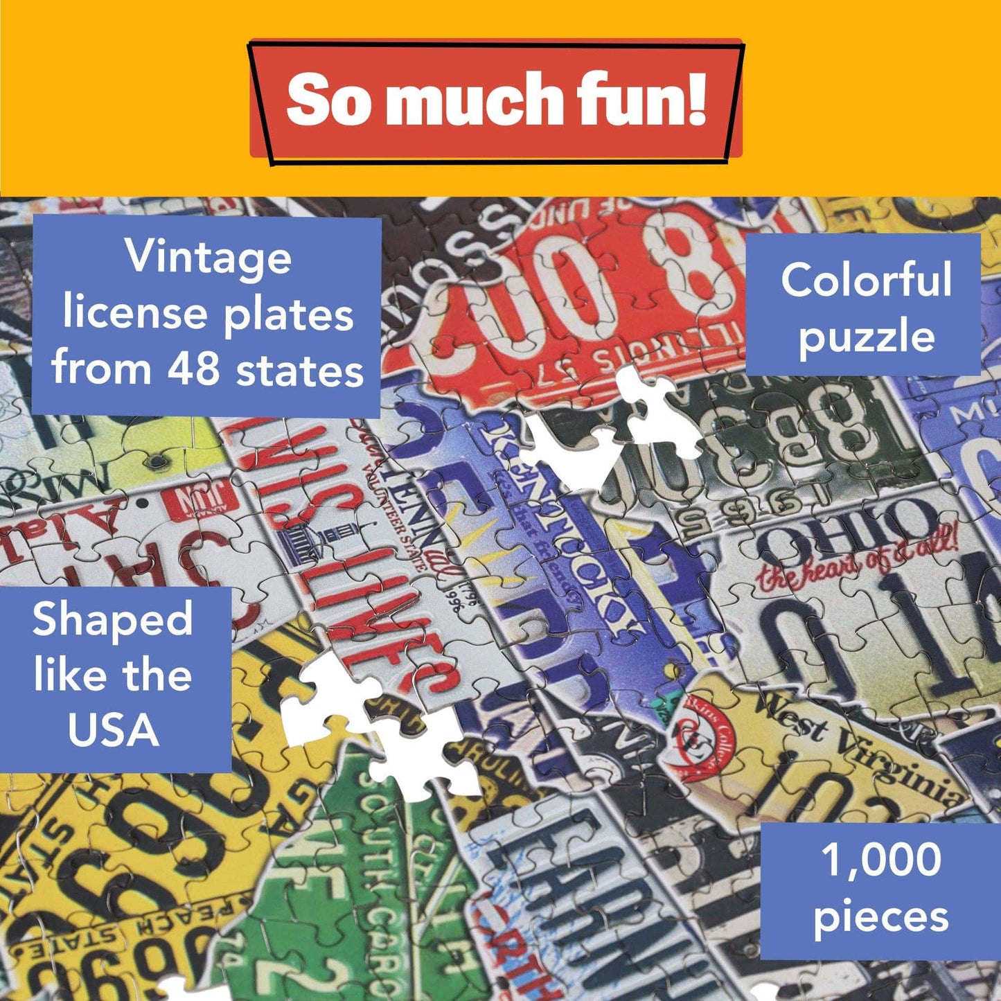 Wood Expressions Wood Expressions - USA License Plates Jigsaw Puzzle