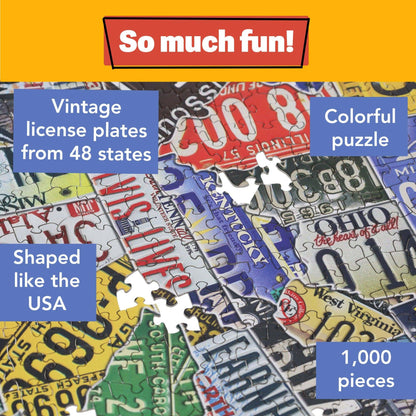 Wood Expressions Wood Expressions - USA License Plates Jigsaw Puzzle