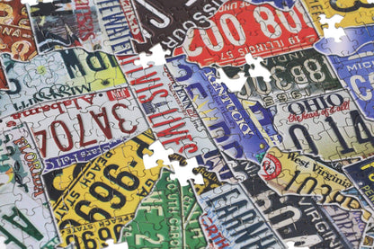 Wood Expressions Wood Expressions - USA License Plates Jigsaw Puzzle