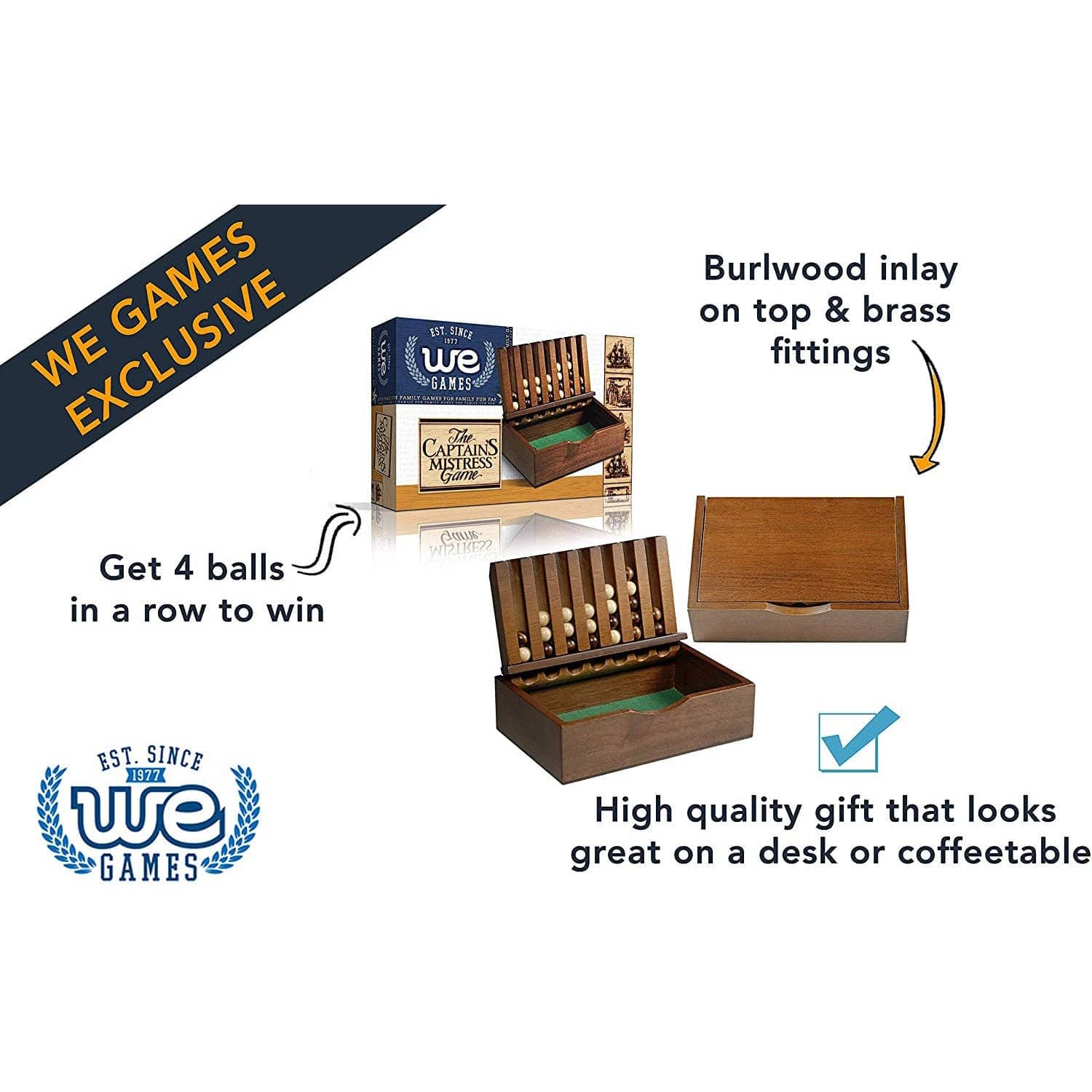 Wood Expressions Wood Expressions - Wood Captain's Mistress (4-in-a-Row) Connect Game