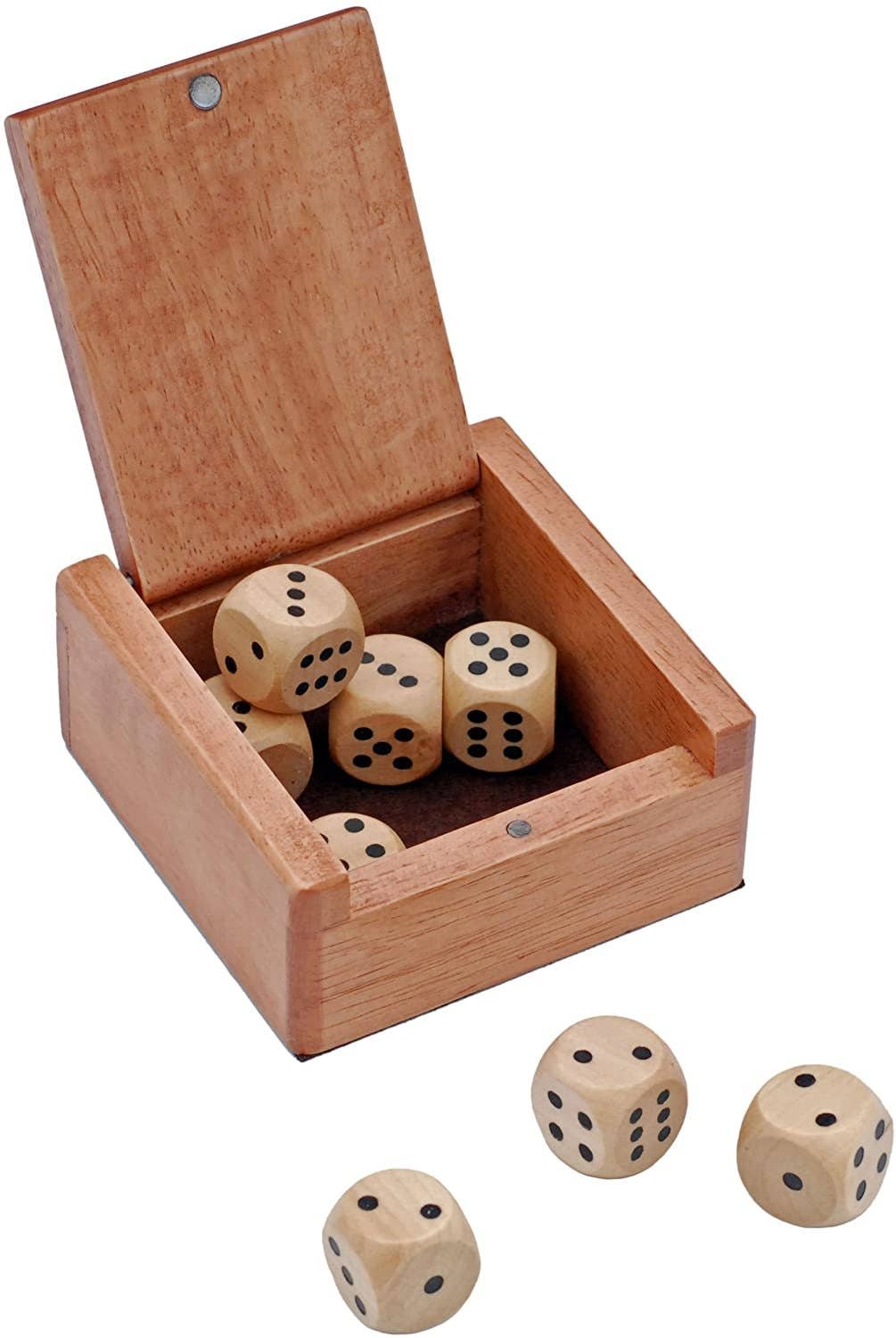 Wood Expressions Wood Expressions - Wooden Dice Box and 8 Wooden Dice