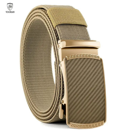 YOORAN Canvas Belt Brushed Gold Canvas Belt