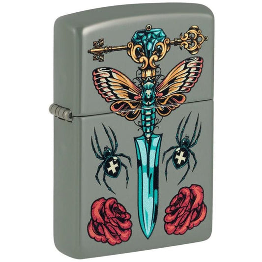 Zippo Lighter Gothic Dagger Design