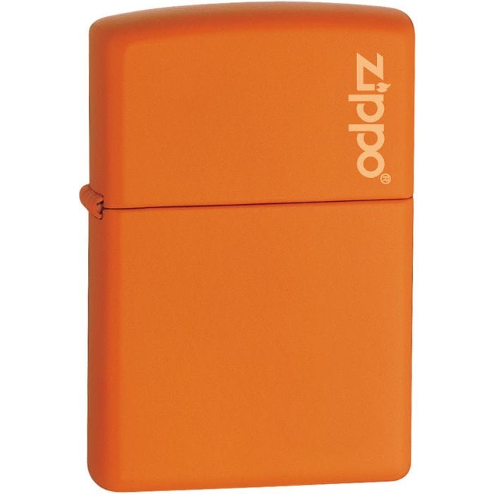 Zippo Lighter Matte Orange w/Zippo Logo