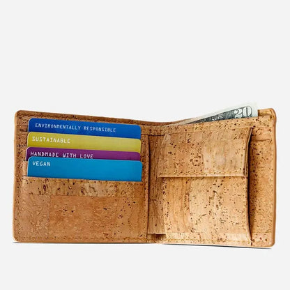 Corkor RFID Wallet Light Brown Light Brown -  RFID Blocking - Cork Wallet With Coin Pocket (Vegan)