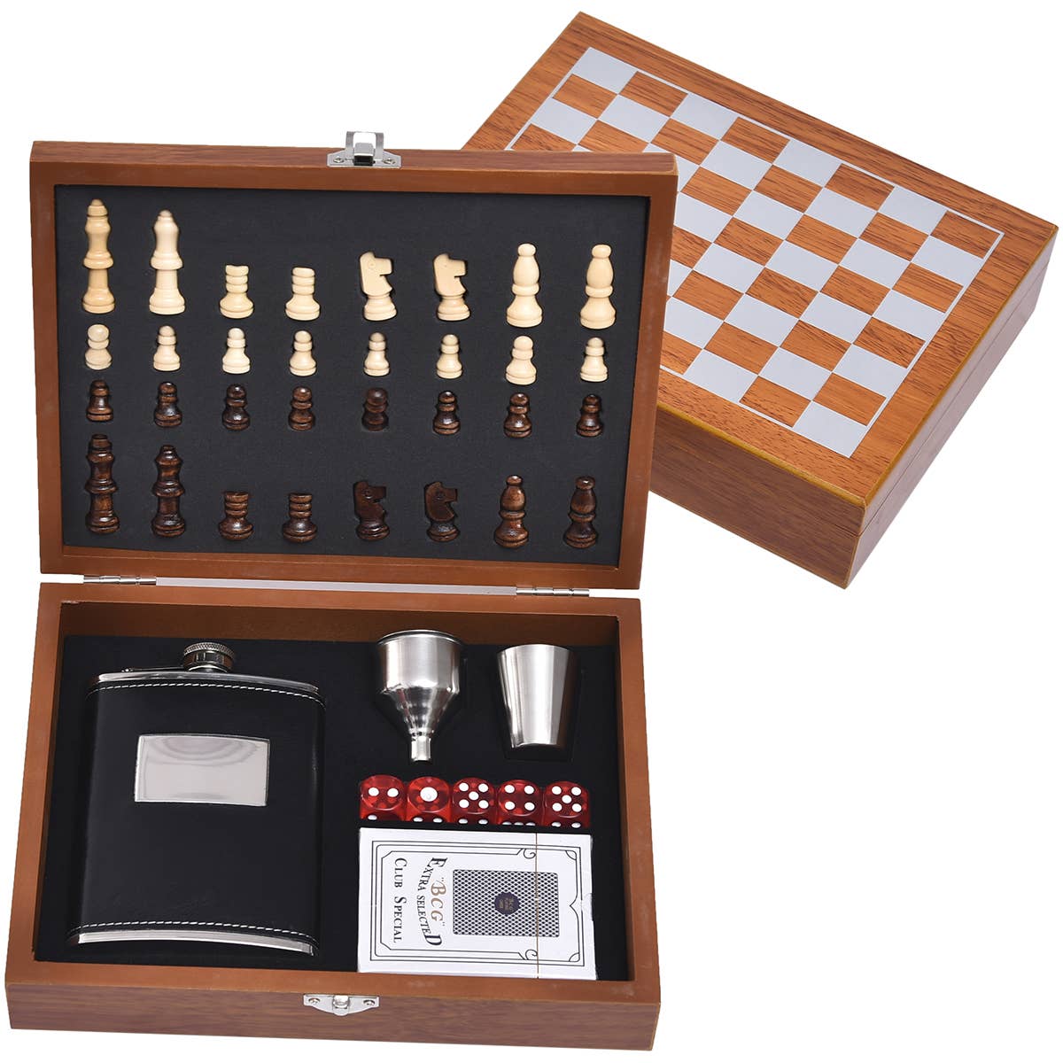 Mad Man Game Gift Set Game Night - Black Flask